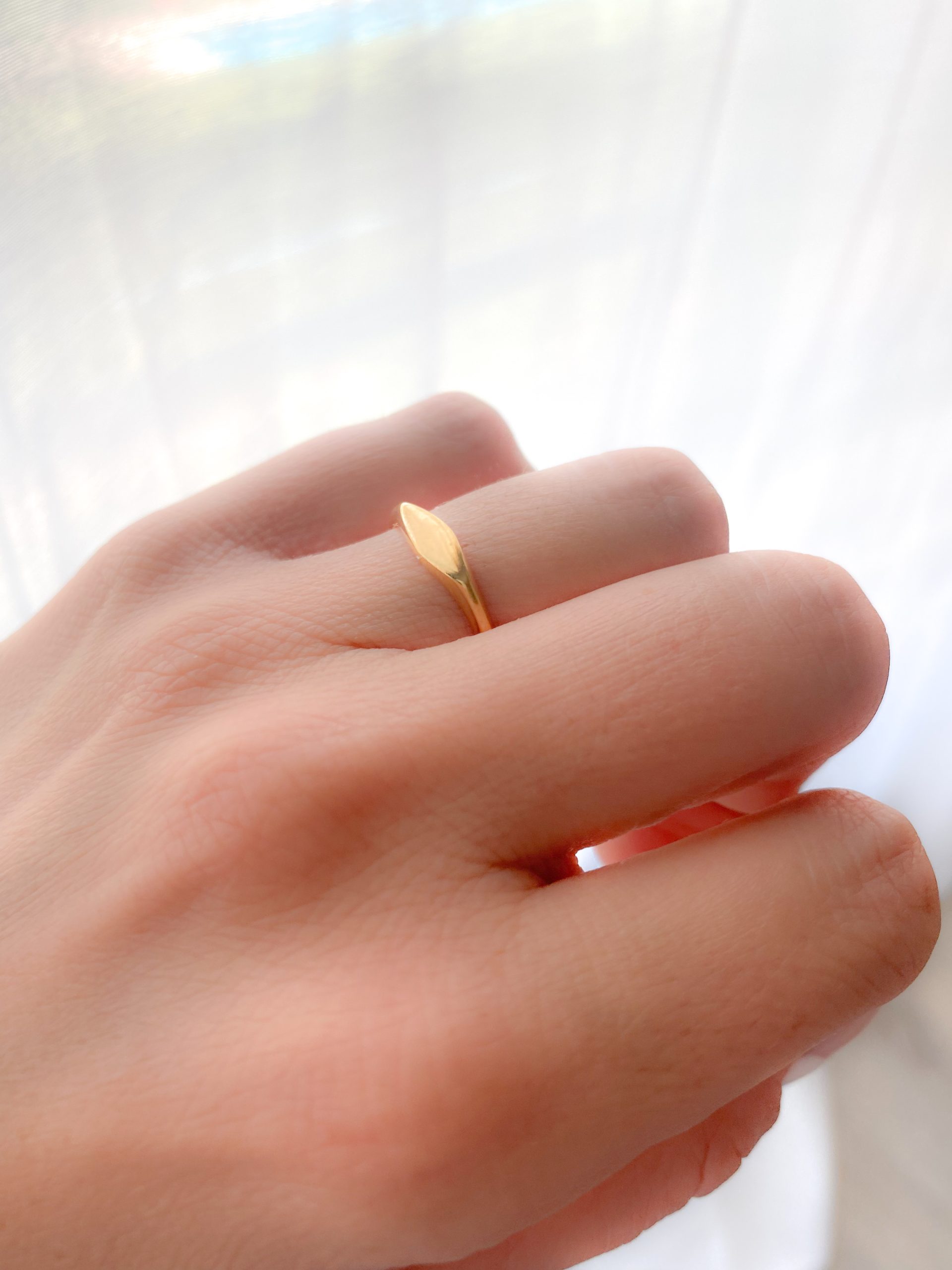 gold plated Sterling silver wedding ring with plain plate
